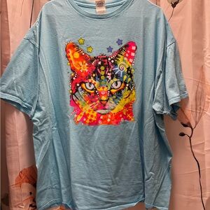 Delta Blue Cat Art T-Shirt